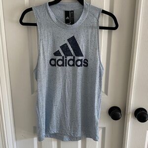Adidas Heathered Blue Sleeveless Tank